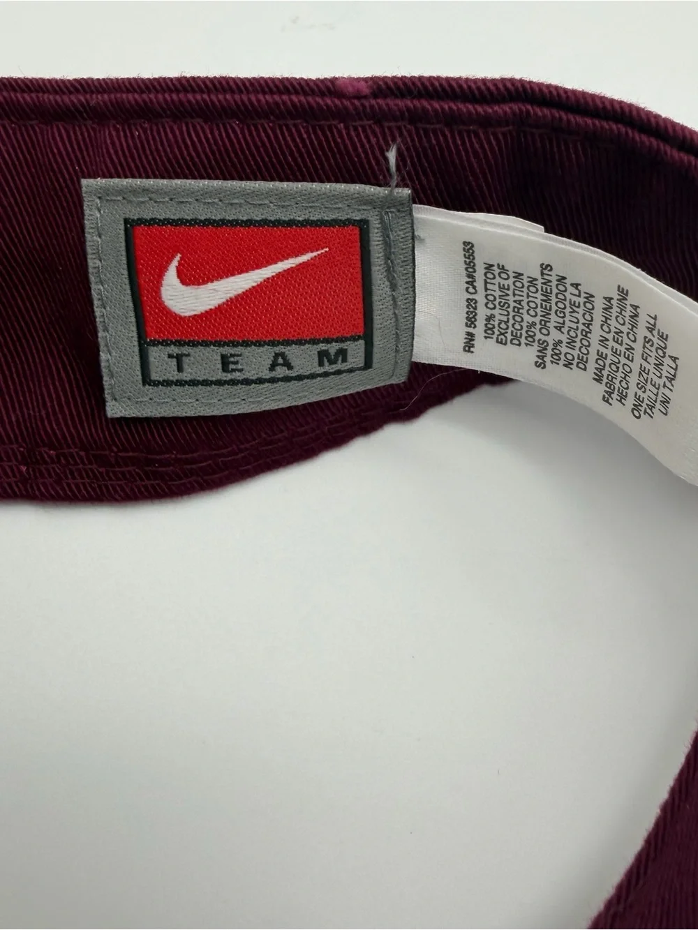 Nike Maroon and Gray Visor with White Logos